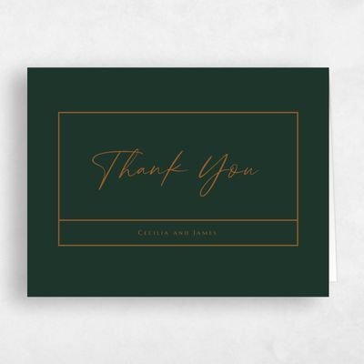 Green Typography Wedding Thank You - Colfax Landscape