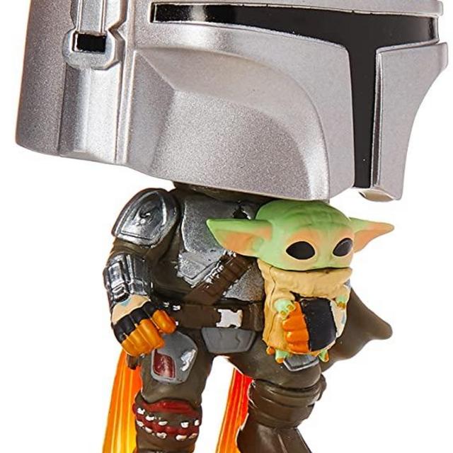 Funko Pop! Star Wars: The Mandalorian - Mandalorian Flying with The Child Grey