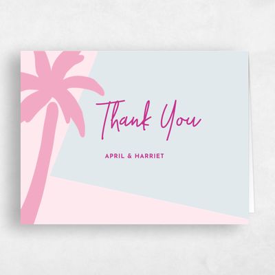 Light Pink Wedding Thank You - Bahia Landscape