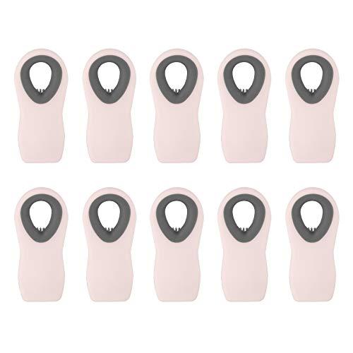 Cook with Color 10 Pc Bag Clips with Magnet, Food Clips, Chip Clips, Bag Clips for Food Storage with Air Tight Seal Grip for Bread Bags, Snack Bags and Food Bags (Pink)