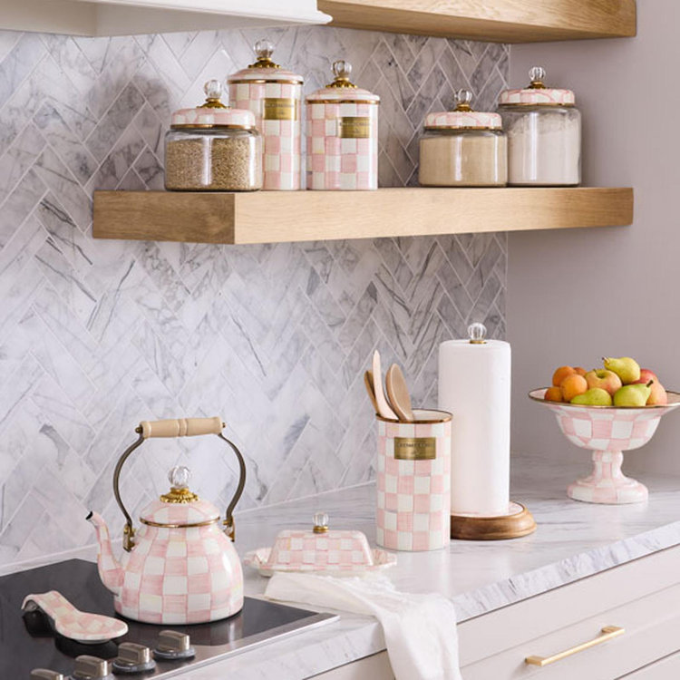 MacKenzie-Childs, Rosy Check Utensil Holder | Zola