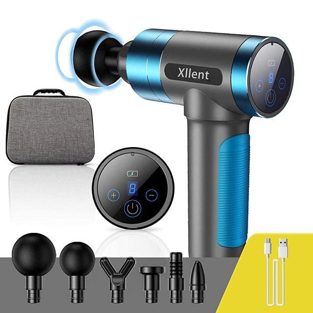 Massage Gun Gift for him & Gifts for her Deep Tissue Muscle Massager Gun Percussion Massager for Athletes,Deep Tissue Massager,2021 New Blue Version,Gift for Men / Women / Mom / Dad