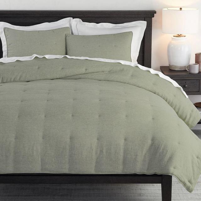 Loden Belgian Flax Linen Comforter, King/Cal. King