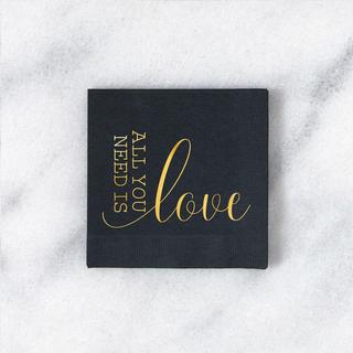 All You Need Is Love Cocktail Napkin, Set of 100