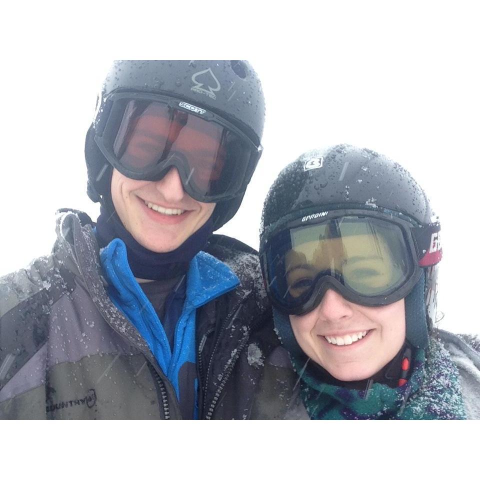 Sarah's first day of ski lessons from Zach, Winter 2014