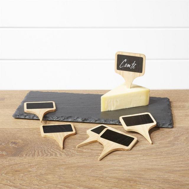 Slate Cheese Board and Cheese Markers Set (pairs with Soapstone Chalk)