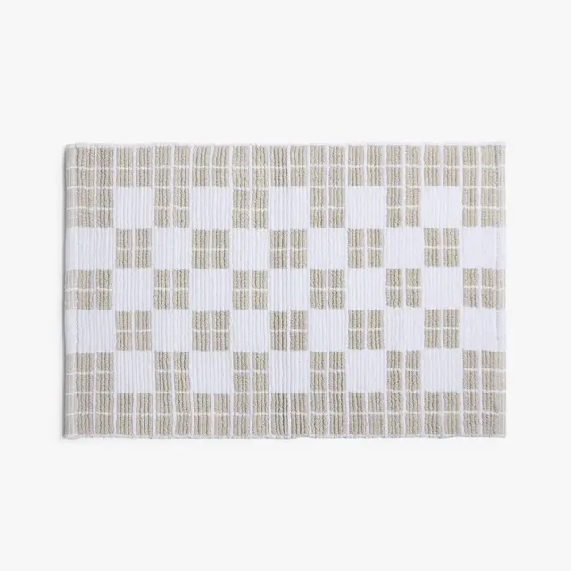 1'6"x2'6" Cotton Tile Tub Mat Parchment - Parachute for Target
