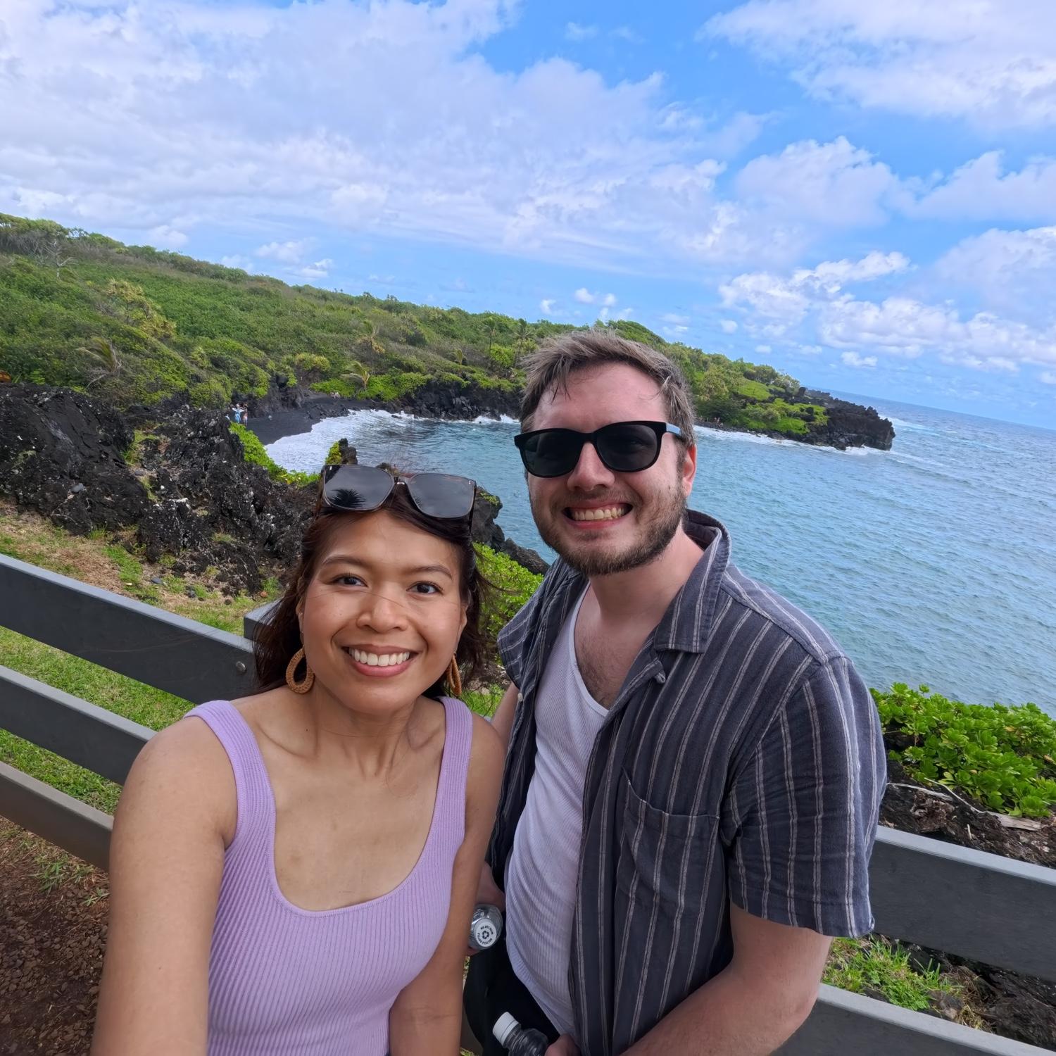 We ventured in an exciting road trip in Maui: Road to Hana. This stopover was in Wai’ānapanapa State Park known for its black sand beach.

P.S. Jake = driver, Celine = passenger princess 😂