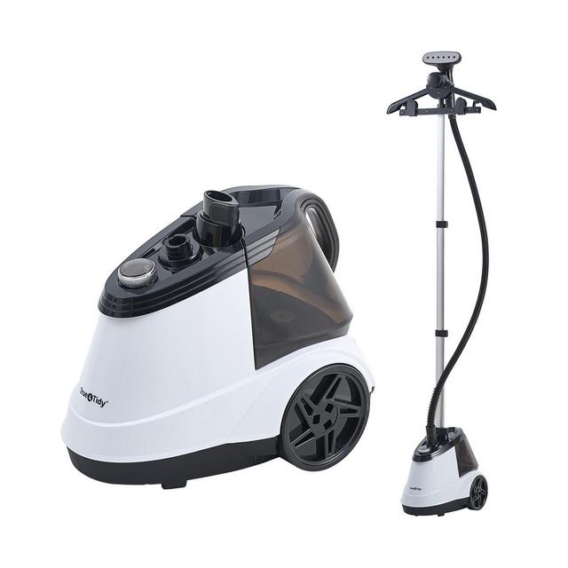 True Tidy Pro Commercial Heavy-Duty Garment Steamer with 3 Steam Settings 1800 watts White