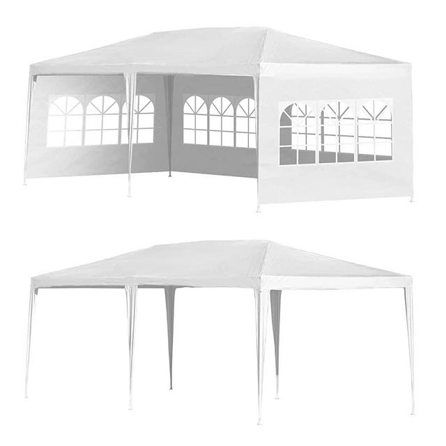 FDW 10'x20' Outdoor Canopy Party Wedding Tent Garden Gazebo Pavilion Cater Events -4 Removable Sidewalls,White