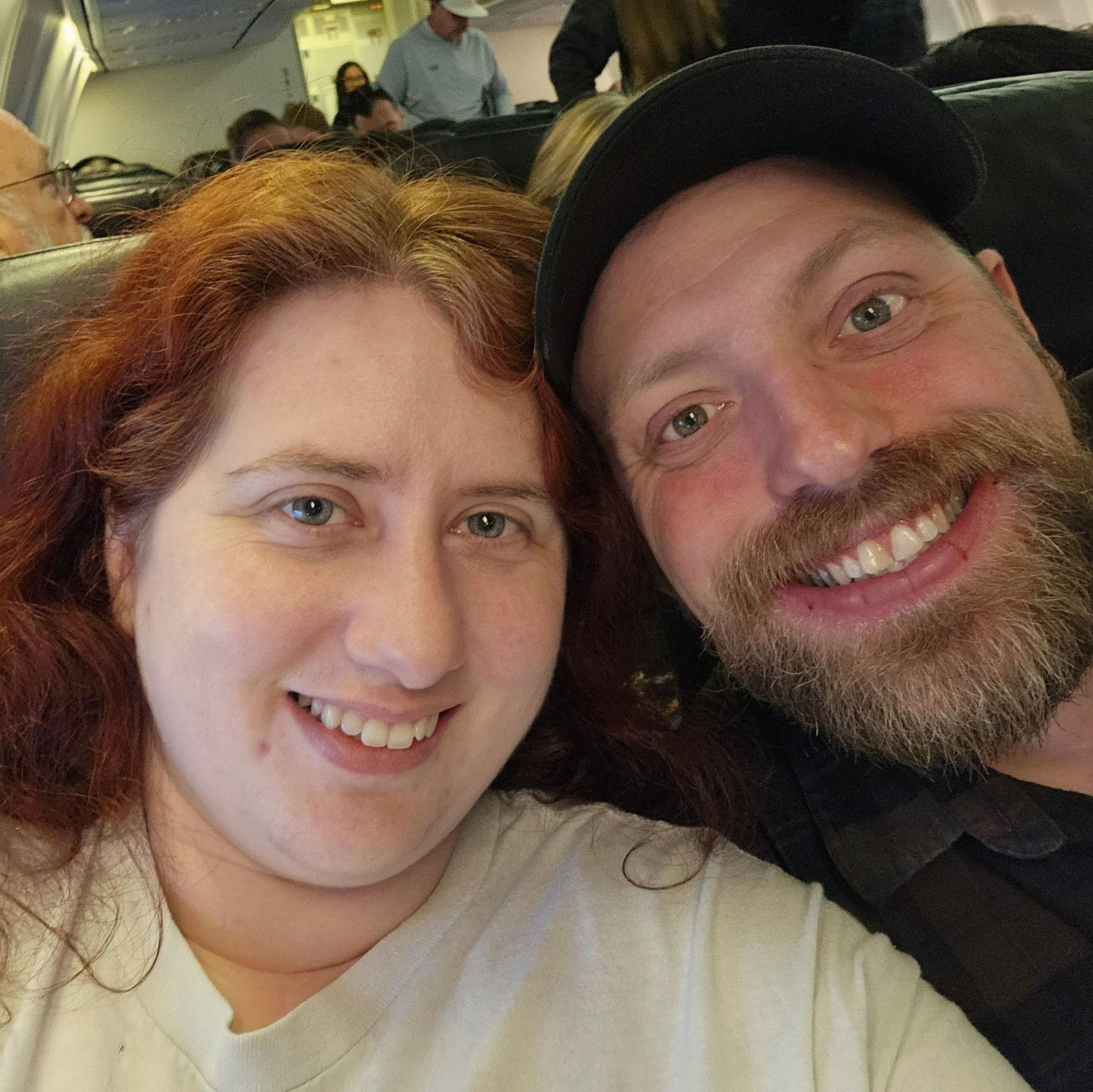 Our first flight together heading to PA for the graduation of Stacie's niece.