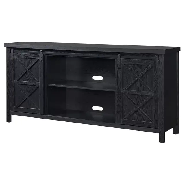 Elmwood 68 in. Black Grain TV Stand Fits TV's up to 80 in.