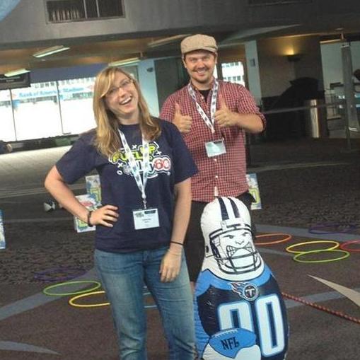A snap from the set (aka the Carolina Panthers stadium), where we met each other.