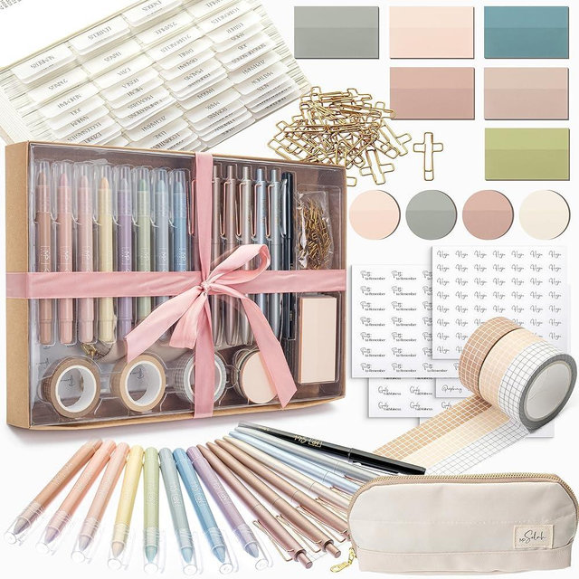 Mr. Pen- Bible Journaling Set (Selah Collection), Highlighters and Pens No Bleed, Scripture Markers, Washi Tape, Bible Tabs, Christmas Gift