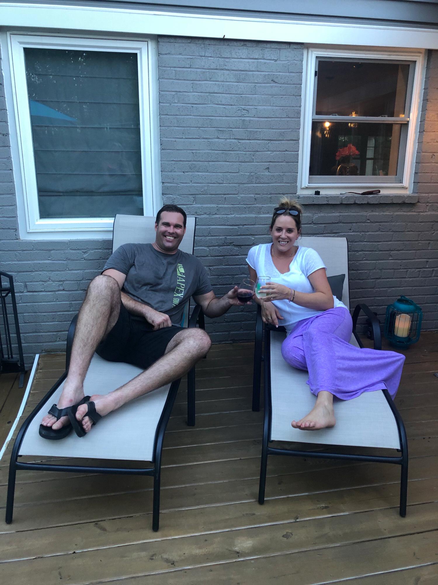 On our deck after Whit our final touches