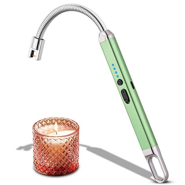 MEIRUBY Lighter Electric Lighter Candle Lighter Rechargeable USB Lighter Arc Lighters for Candle Camping BBQ Green
