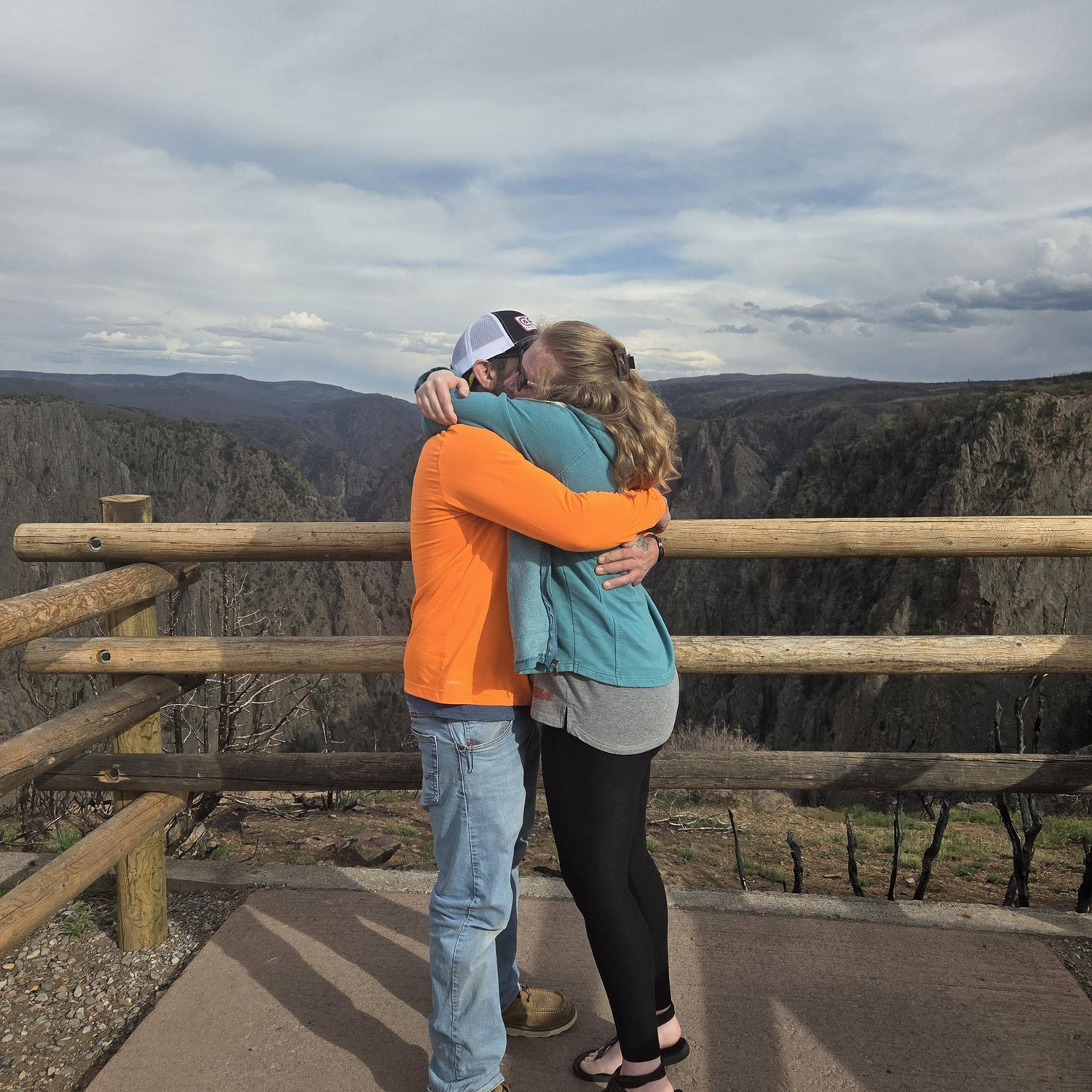 The first hug as engaged