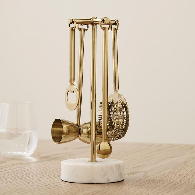 Archer Barware Collection, Bar Tools with Stand, Brass