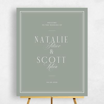 Sage, Green Wedding Sign - Agate Portrait