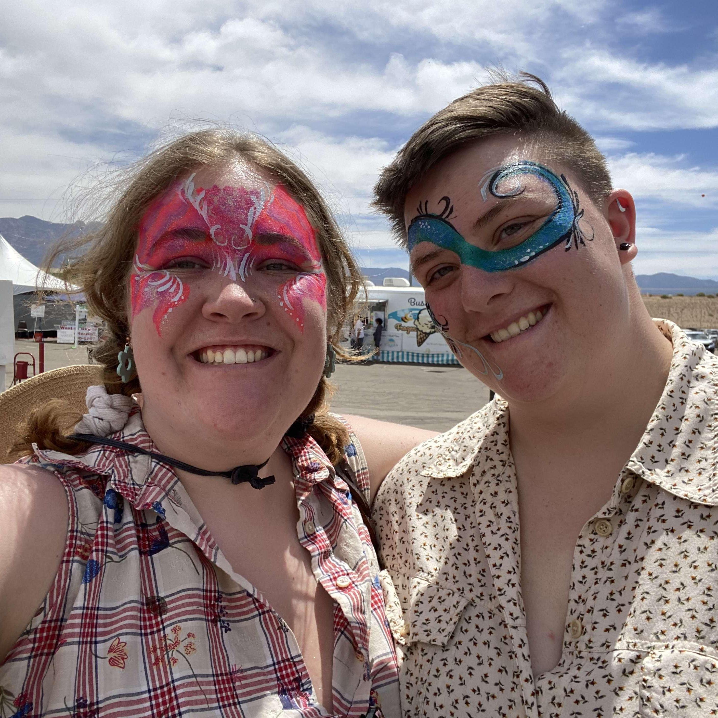 Quentin & Maryellen enjoyed getting face paint at the Albuquerque Celtic Festival. They enjoyed walking around with friends Kalynn and Kamau, listening to bagpipes and getting complements on our faces