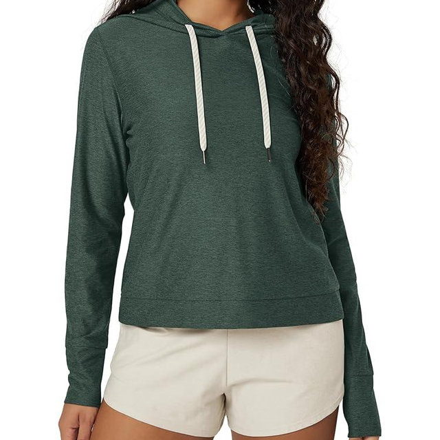 ODODOS Women's Essential Hoodie - Ultra Soft odSTRATUM Tech Pullover UPF 50+ Moisture Wicking Long Sleeve Top