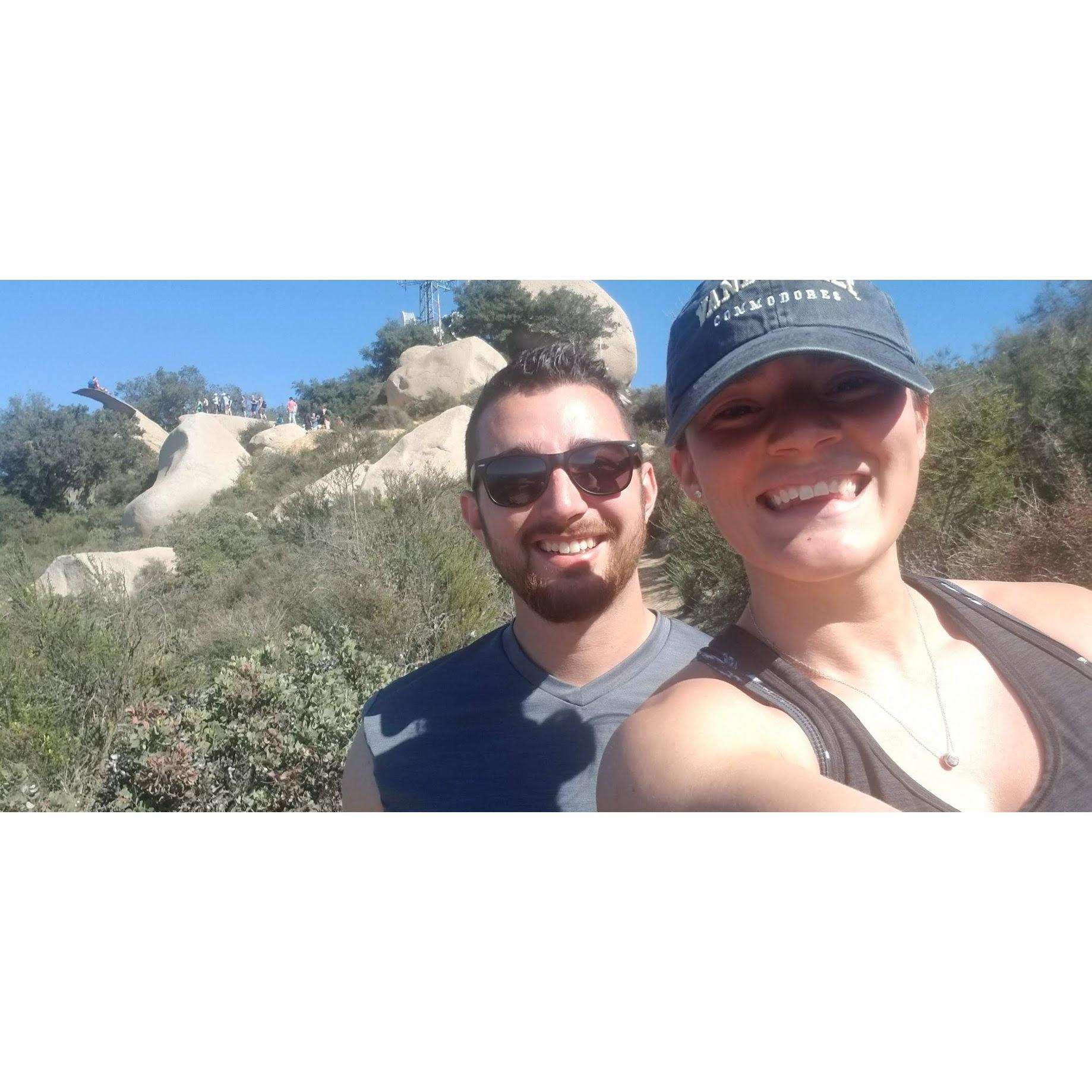 Our first picture together, when Zack brought Carly up to Potato Chip Rock. February 2020.