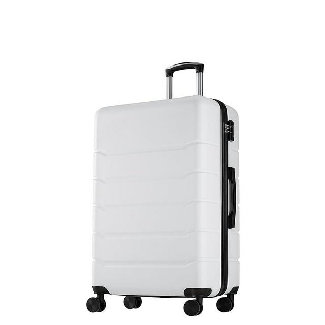OLIXIS 20 Inch Carry-On Luggage, Hardside Suitcase with Spinner Wheels, Lightweight ABS Hard Shell Travel Luggage, TSA Approved Lock, Expandable Small Suitcase for Business & Travel–White
