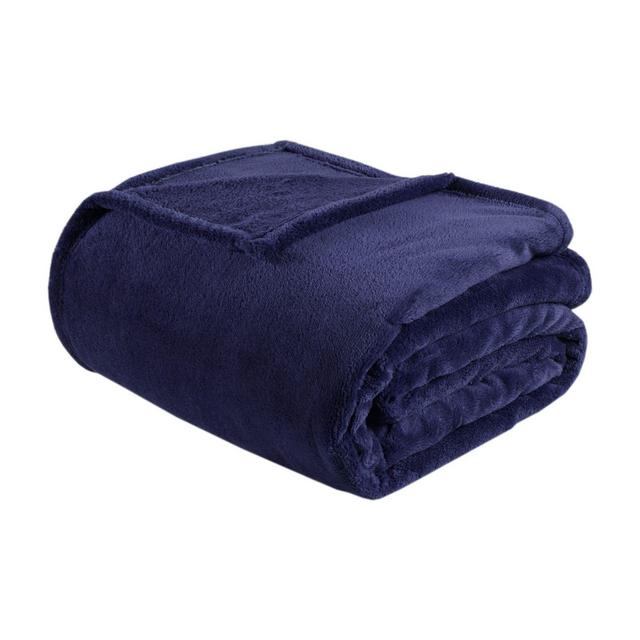 Intelligent Design King Microlight Plush Blanket in Navy