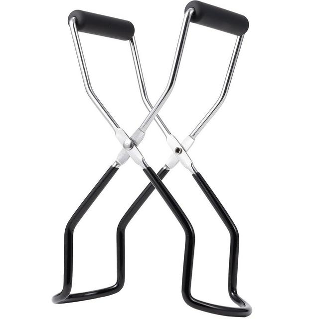 Rainspire Canning Jar Lifter, Canning Tongs Jar Lifter, Canning Tools, Canning Supplies for Home Kitchen, Stainless Steel, Black