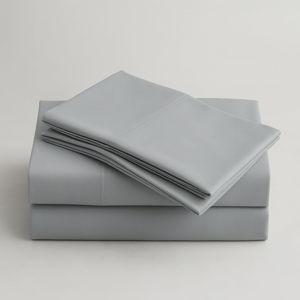 Peru Pima 415 Thread Count Percal Queen Sheet Set - 100% Peruvian Pima Cotton, 4 Piece (Flat, Fitted, 2 Pillowcases) - Cooling, Crisp, Deep Pocket, Hotel Quality Bedding - Slate