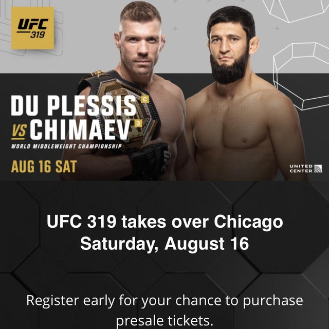 Pair of UFC 319 Tickets - August 16th