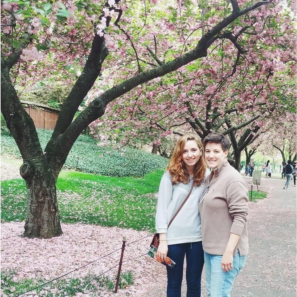 Our first picture together, taken at the Brooklyn Botanical Garden. Now we live a block away!