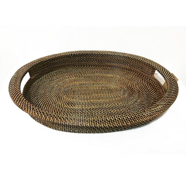 Southern Living Spring Collection Nito Woven Oval Serving Tray with Handles