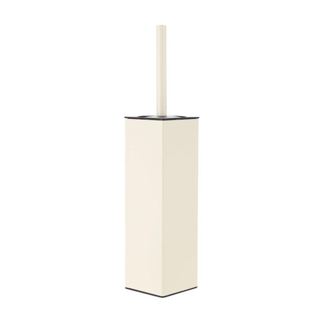 BGL Standing Toilet Brush and Holder Matte White Aluminium Toilet Bowl Cleaner Brush and Holder for Bathroom Storage and Organization, Square Design Sturdy and Space Saving