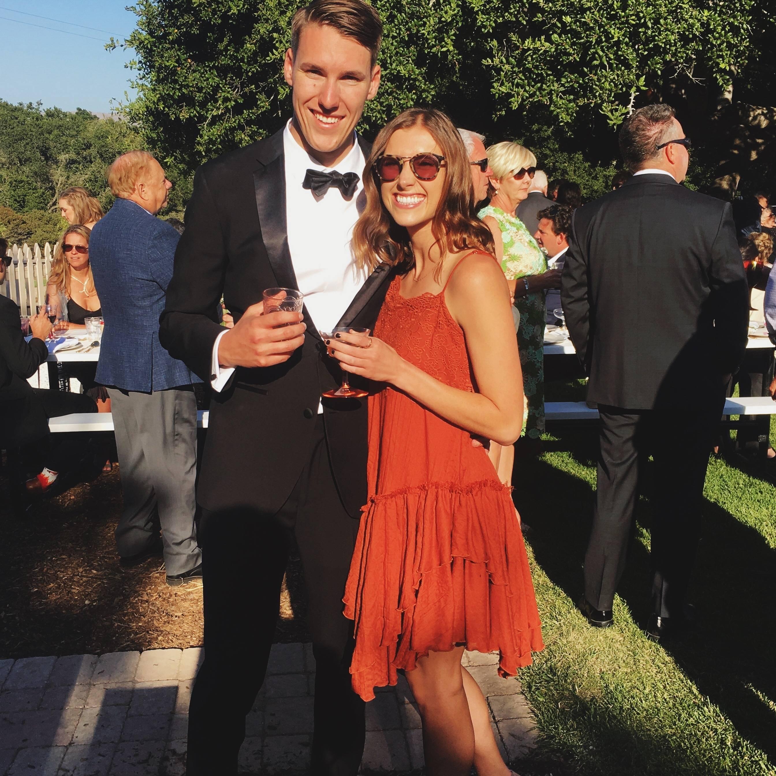 2019, Sav and I at my best man's wedding!