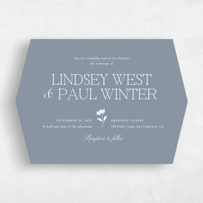 Blue Diamond Wedding Invitation - Kendall Landscape