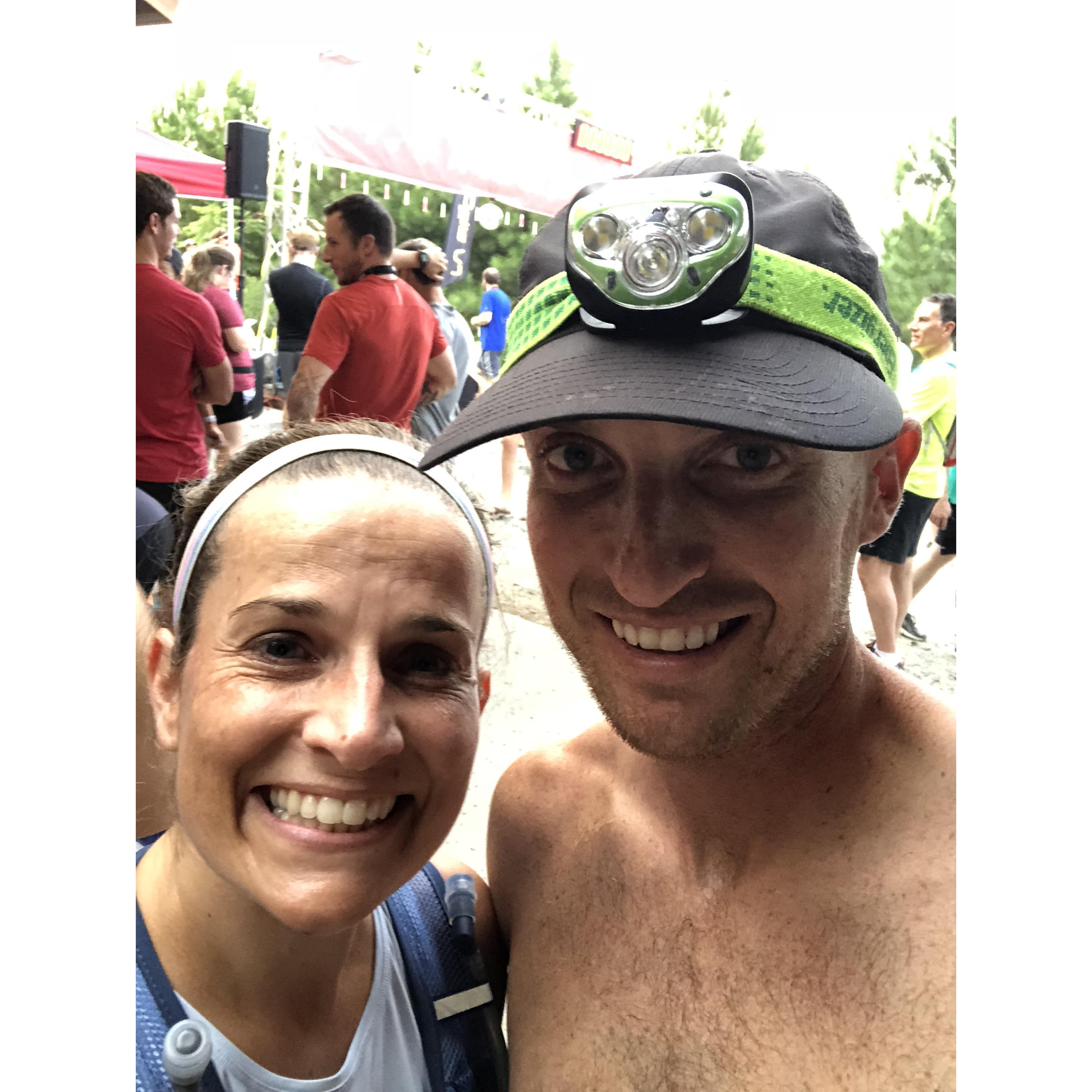 Running races "together" at the Whitewater Center - essentially, Bradley takes off and wins while Lauren dilly dallies around in mediocrity!