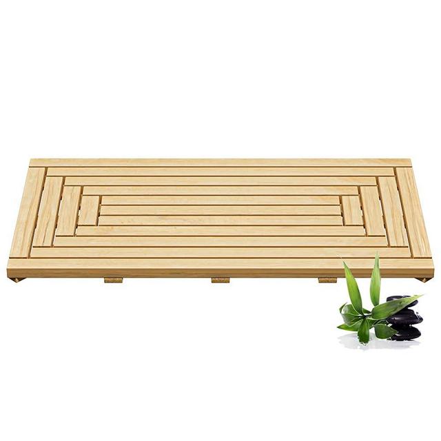 Scandinavian Design 32x20 Medium Bamboo Bath Mat | Bamboo Shower Mat | Bamboo Wood Bath Mat by CHR