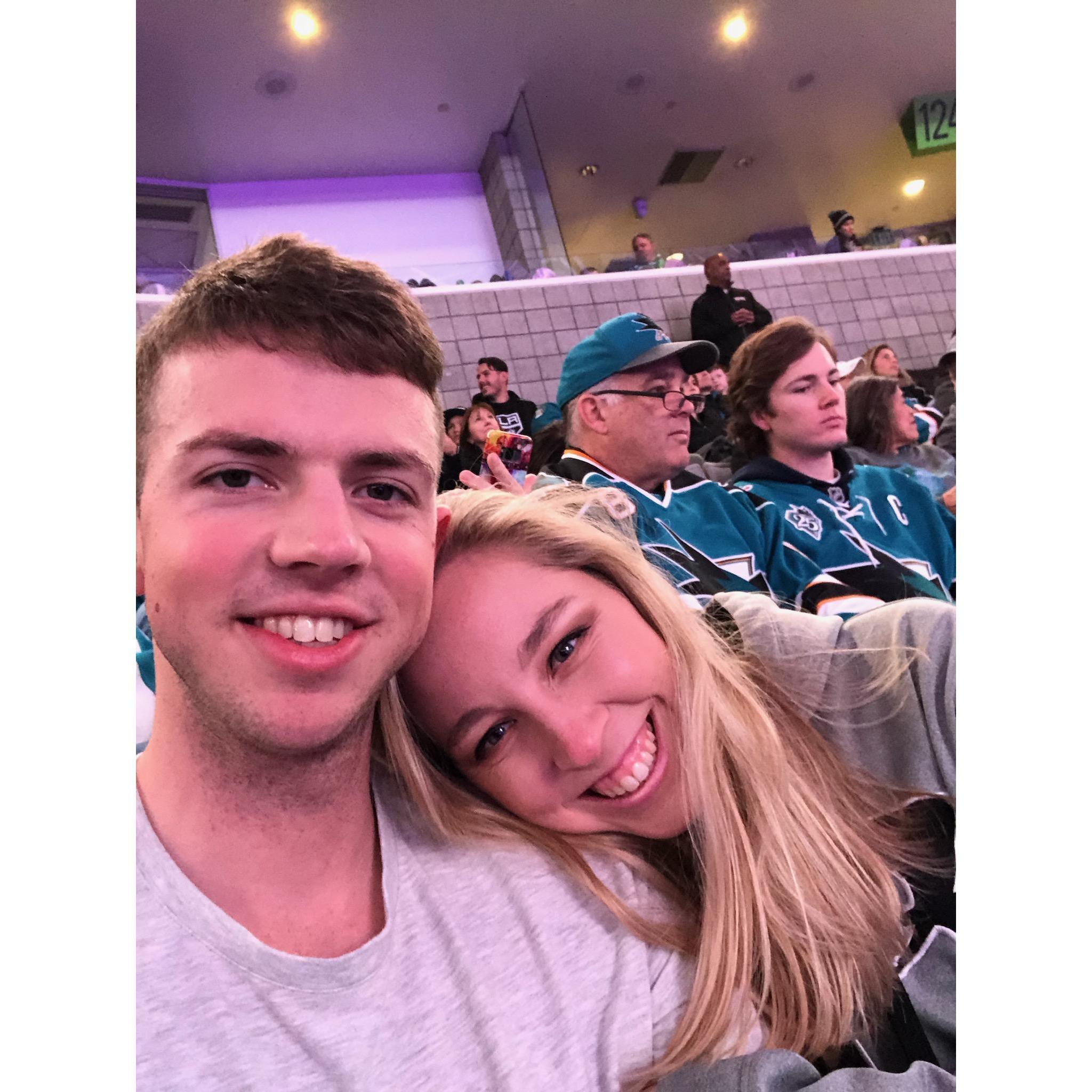 1st hockey game together, San Jose Sharks