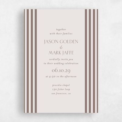 Light Greige, Beige Wedding Invitation - Reinette Classic