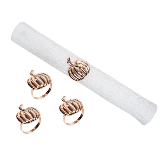 C&F Home Copper Pumpkin Napkin Ring S/4