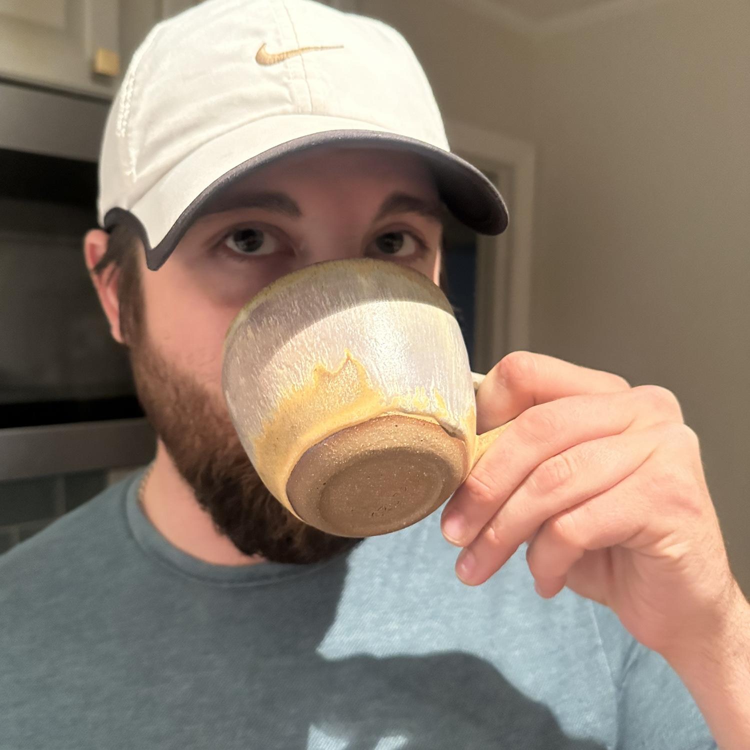 Drinking from ceramic I made