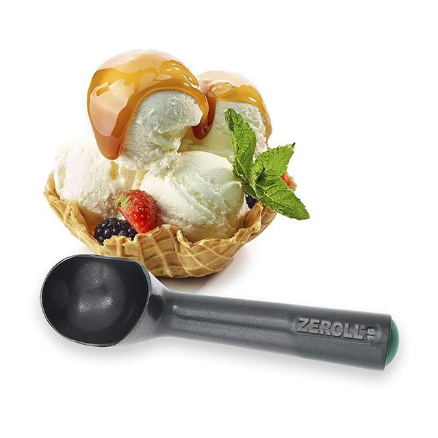 Zeroll Zerolon Hardcoat Anodized Commercial Ice Cream Unique Liquid Filled Heat Conductive Handle Easy Release 32 Scoops per Gallon Made in USA, 2.5-Ounce, Black