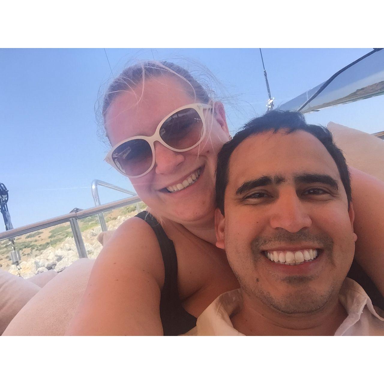 Relaxing on a boat in Turkey