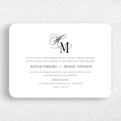 White Wedding Invitation - Jalen Landscape