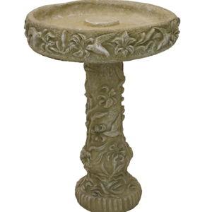 27-in H Desert Sand Concrete Complete birdbath