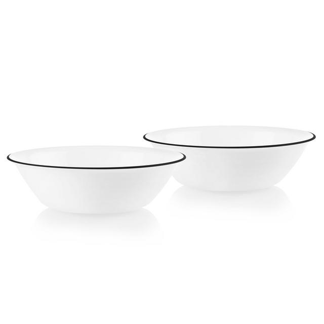Corelle®Bold Black Banded 2-quart Serving Bowls, 2-pack