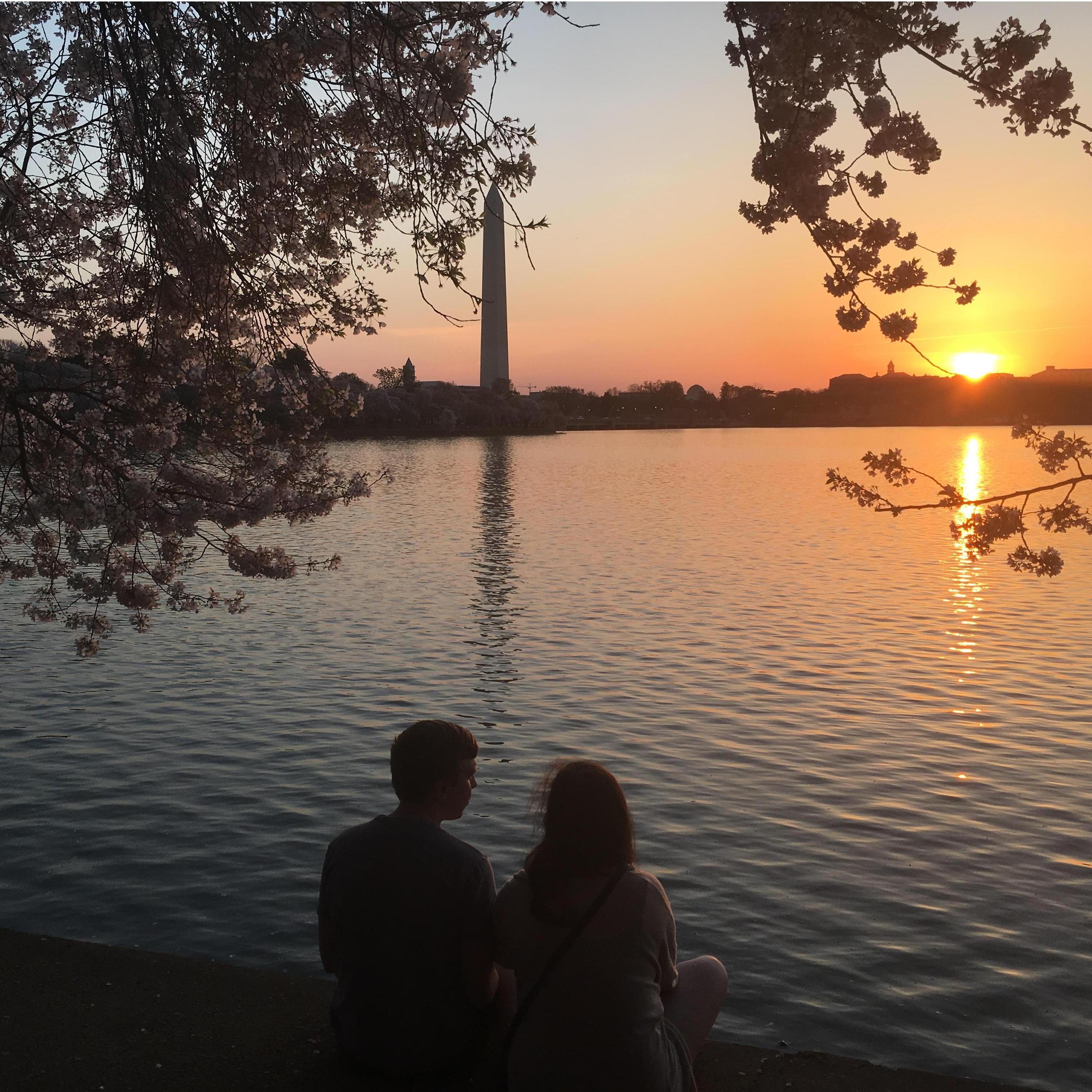 We got up at 5 am to catch the sunrise over the Tidal Basin with some friends where years later we took our formal engagement photos.