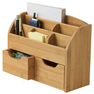 Lipper Space Saving Bamboo Desk Organizer