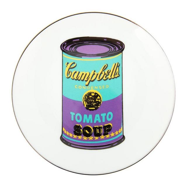LIGNE BLANCHE Andy Warhol Plate - Campbell's Soup - Turquoise/Purple